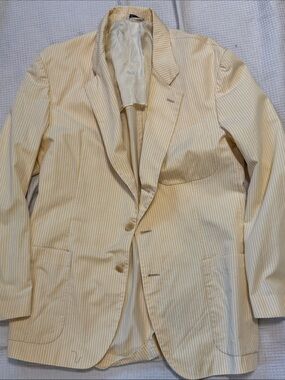 Clerici Men's yellow Pinstripe Blazer - soft Tailored Jacket made in Italy